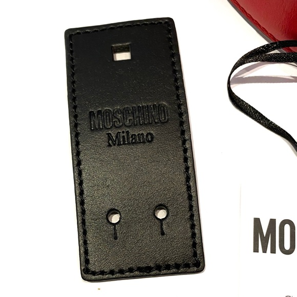 MOSCHINO Red Gold Logo Leather Belt NWT - Picture 10 of 15